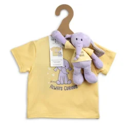 Always Curious Plush Elephant with Matching Toddler T-shirt Gift Set by Demdaco