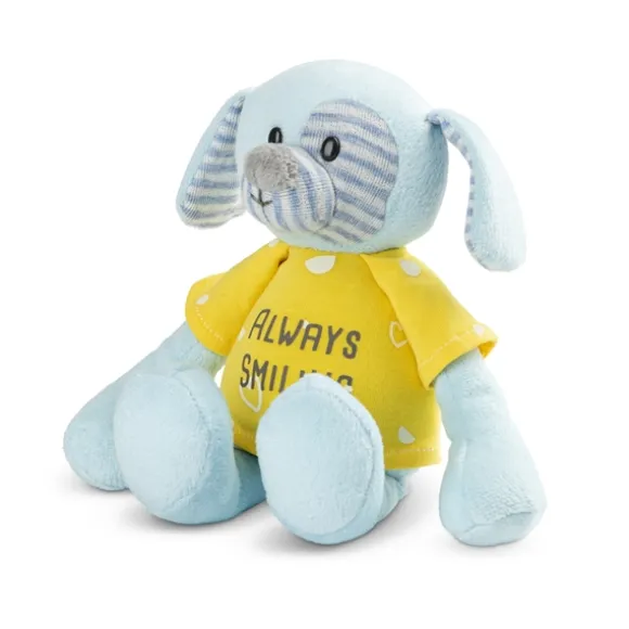 Always Smiling Plush Puppy Dog with Matching Toddler T-shirt Gift Set by Demdaco