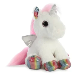 Astra the Stuffed White Unicorn with Rainbow Hooves by Aurora