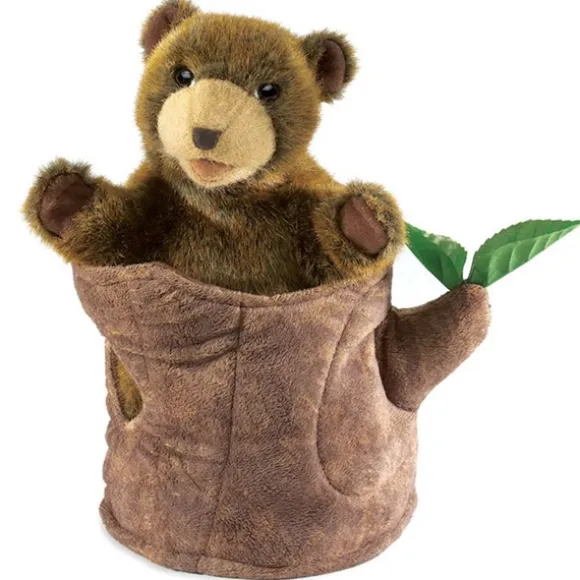 Bear in Tree Stump Hand Puppet by Folkmanis Puppets