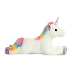 Big Rainbow the Jumbo Stuffed White Unicorn Super Flopsie by Aurora