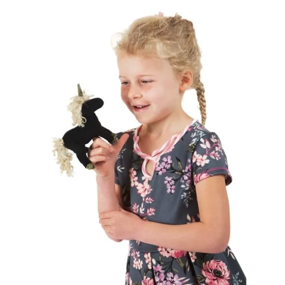 Black Unicorn Finger Puppet by Folkmanis Puppets