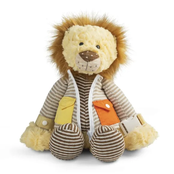 Buckle and Snap Buddies Plush Lion Learning Toy by Demdaco