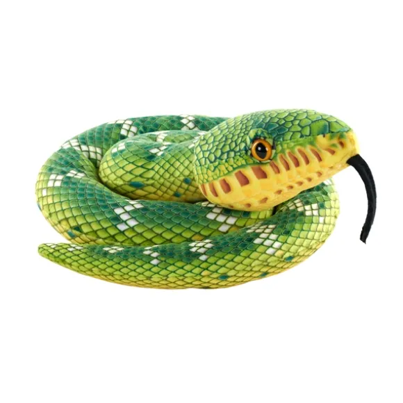 Coiled Eco-Friendly Stuffed Emerald Tree Boa Snake by Wild Republic