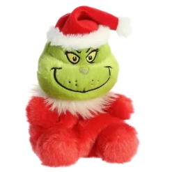 Dr. Seuss Stuffed Santa Grinch Palm Pals Plush by Aurora