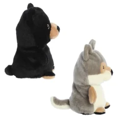 Eco Nation Black Bear and Wolf Reversible Stuffed Animal by Aurora