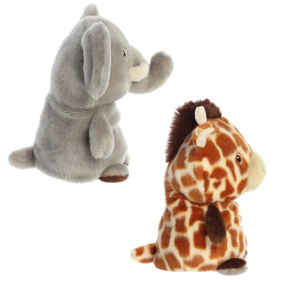 Eco Nation Elephant and Giraffe Reversible Stuffed Animal by Aurora