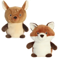 Eco Nation Fawn Deer and Fox Reversible Stuffed Animal by Aurora
