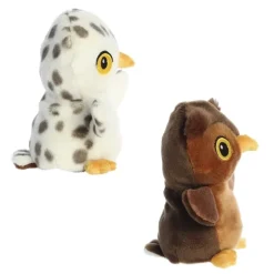 Eco Nation Snowy Owl and Barn Owl Reversible Stuffed Animal by Aurora