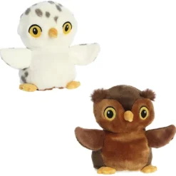 Eco Nation Snowy Owl and Barn Owl Reversible Stuffed Animal by Aurora