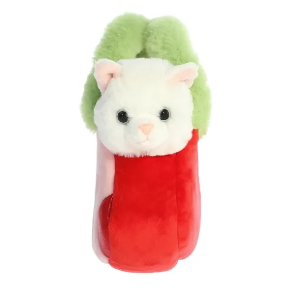 Fancy Pals Plush White Kitty with Cherry Bag by Aurora