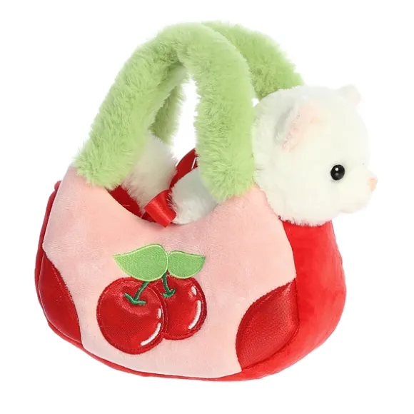 Fancy Pals Plush White Kitty with Cherry Bag by Aurora