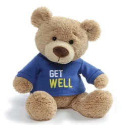 Get Well Teddy Bear with Embroidered Blue Shirt by Gund