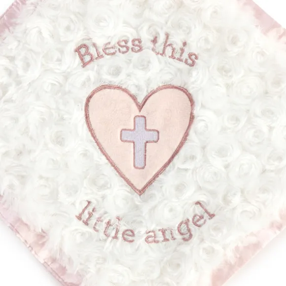 Guardian Angel Baby Safe Plush Pink Bear Blankie by Demdaco