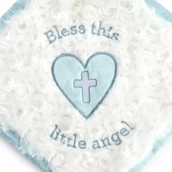 Guardian Angel Baby Safe Plush Blue Bear Blankie by Demdaco