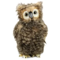 Handcrafted 9 Inch Lifelike Baby Brown Owl Stuffed Animal by Hansa