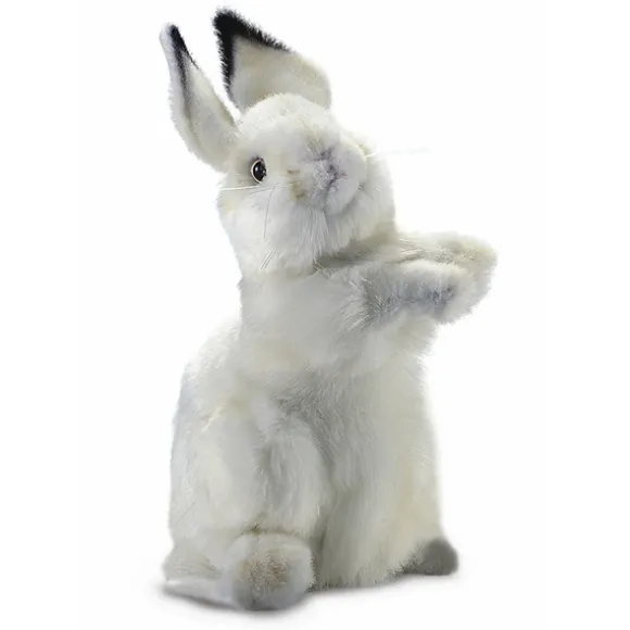 Handcrafted 13 Inch Lifelike Baby White Bunny Stuffed Animal by Hansa