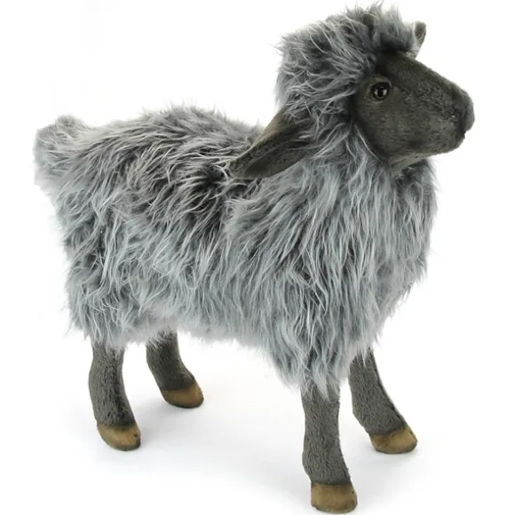 Handcrafted 14 Inch Lifelike Black Sheep Stuffed Animal by Hansa