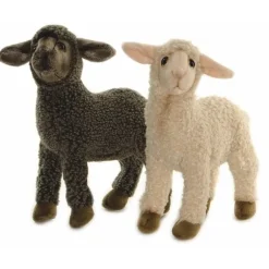 Handcrafted 12 Inch Lifelike Black Lamb Stuffed Animal by Hansa