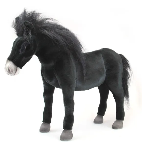 Handcrafted 18 Inch Lifelike Black Horse Stuffed Animal by Hansa