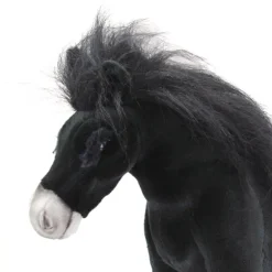Handcrafted 18 Inch Lifelike Black Horse Stuffed Animal by Hansa