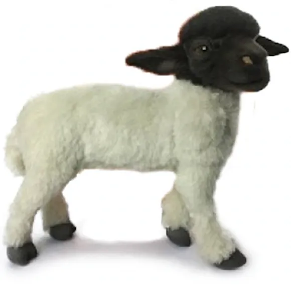 Handcrafted 14 Inch Lifelike Blackface Sheep Stuffed Animal by Hansa