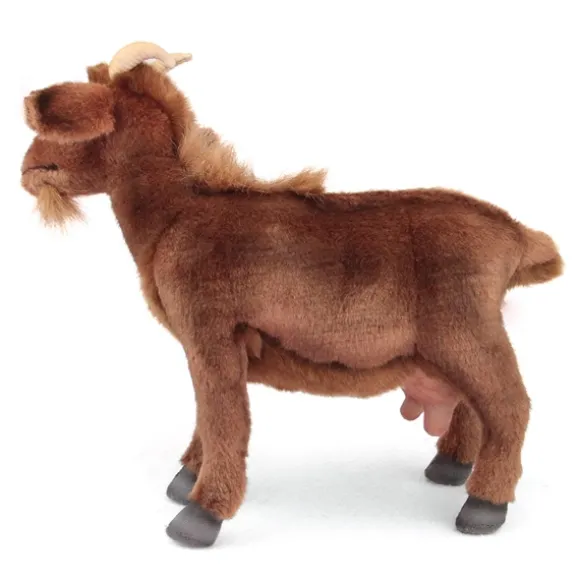 Handcrafted 13 Inch Lifelike Brown Goat Stuffed Animal by Hansa