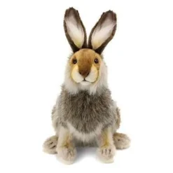 Handcrafted 11 Inch Lifelike Brown Hare Stuffed Animal by Hansa