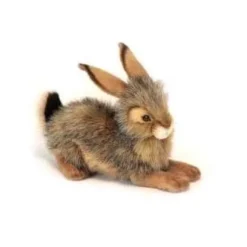 Handcrafted 10 Inch Lifelike Crouching Bunny Rabbit Stuffed Animal by Hansa