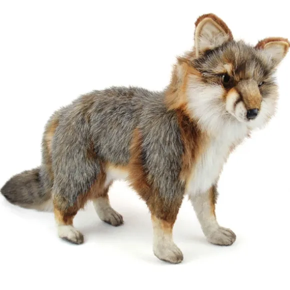 Handcrafted 16 Inch Lifelike Gray Fox Stuffed Animal by Hansa