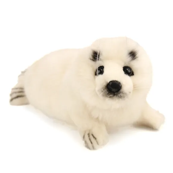 Handcrafted 12 Inch Lifelike Harp Seal Pup Stuffed Animal by Hansa