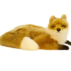Handcrafted 23 Inch Lifelike Lying Red Fox Stuffed Animal by Hansa
