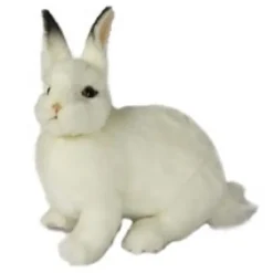 Handcrafted 13 Inch Lifelike White Rabbit Stuffed Animal by Hansa