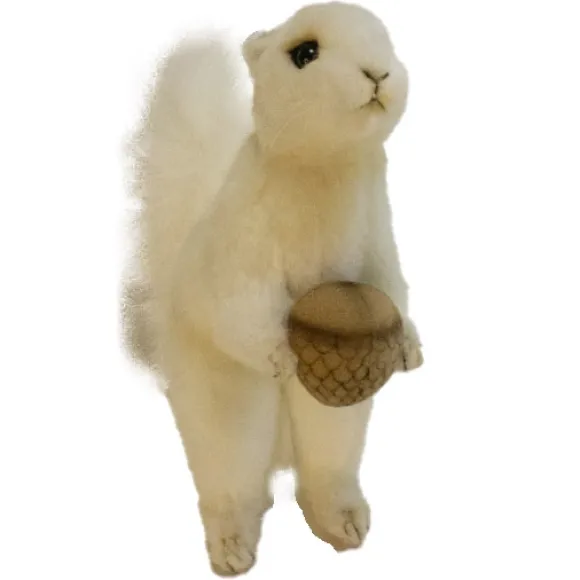 Handcrafted 7 Inch Lifelike White Squirrel Stuffed Animal by Hansa
