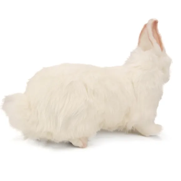Handcrafted 14 Inch Lifelike White Rabbit Stuffed Animal by Hansa