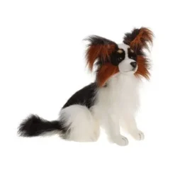 Handcrafted Lifelike Black Papillon Stuffed Animal Dog by Hansa
