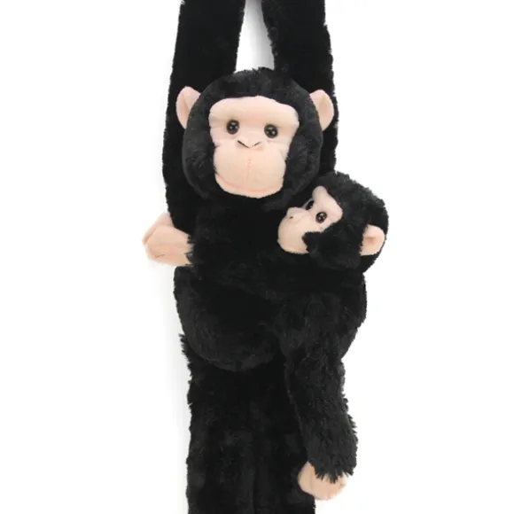 Hanging Stuffed Chimpanzee with Baby by Wild Republic