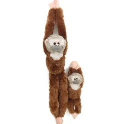 Hanging Stuffed Squirrel Monkey with Baby by Wild Republic