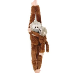Hanging Stuffed Squirrel Monkey with Baby by Wild Republic