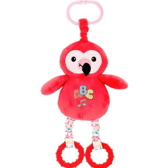 Huggy Huggables Baby Safe Plush Flamingo Activity Toy with Sound by Fiesta