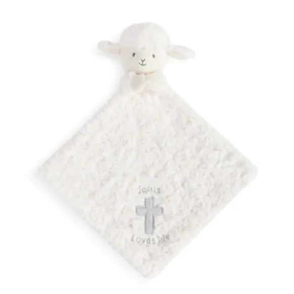 Jesus Loves Me Baby Safe Plush Rattle Blankie by Demdaco