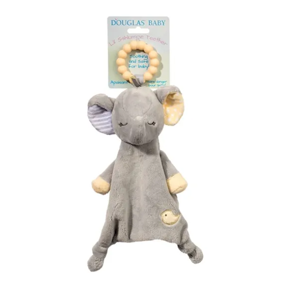 Joey Elephant Baby Safe Plush Lovey with Teether Ring by Douglas