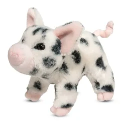 Leroy the Little Plush White Pig with Black Spots by Douglas