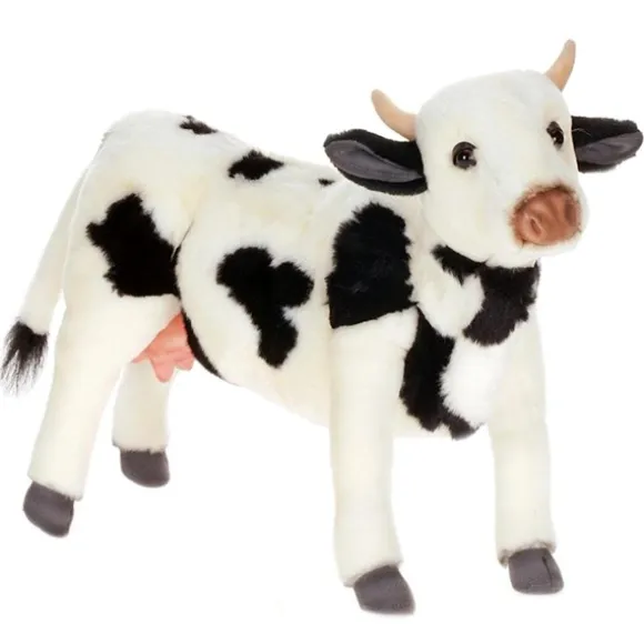 Lifelike Dairy Cow Stuffed Animal by Hansa