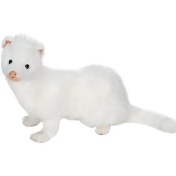 Lifelike White Ferret Stuffed Animal by Hansa