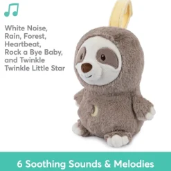 Lil' Luvs Baby Safe Plush Sloth with Soothing Tranquil Sounds by Gund
