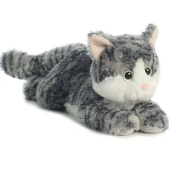 Lily the Stuffed Gray Tabby Cat Flopsie by Aurora