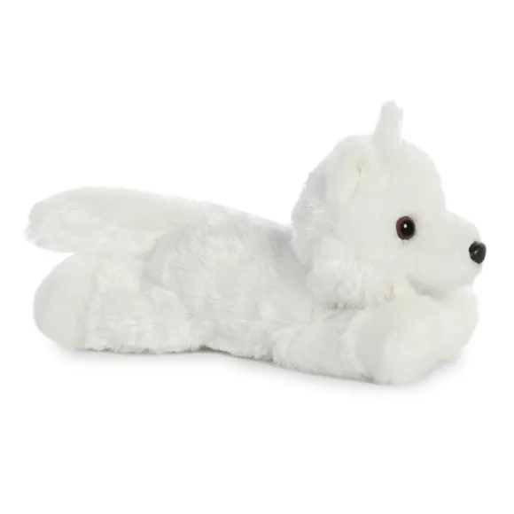 Little Ghost the Stuffed White Wolf Mini Flopsie by Aurora