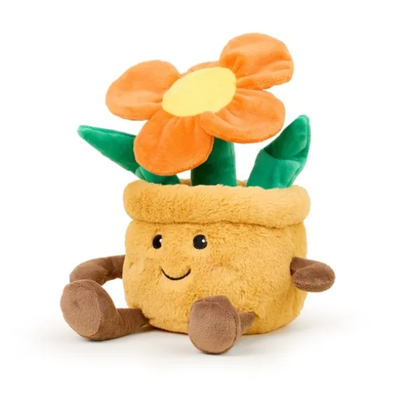 Microwavable Weighted and Scented Orange Flower Pot Stuffed Animal by Warmies