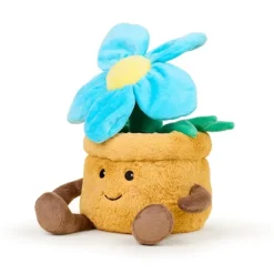 Microwavable Weighted and Scented Blue Flower Pot Stuffed Animal by Warmies